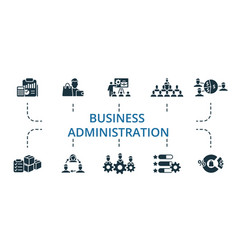 Business Administration Icon Set Monochrome