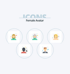 Female Avatar Flat Icon Pack 5 Icon Design Nurse