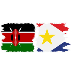 Saba And Kenya Grunge Flags Connection