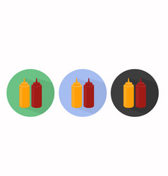 Set Ketchup And Mustard Icons