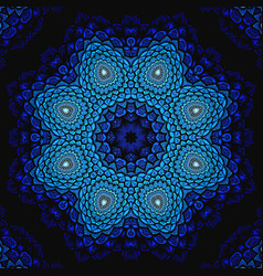 Amazing Abstract Mandala On A Dark Blue Background