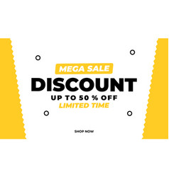 Banner Announcing Mega Discount With Half Price