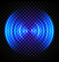 Blue Glowing Ring Sonar Sound Wave Signal