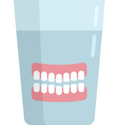 Set Of False Teeth Icon Flat Isolated