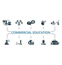 Commercial Education Icon Set Monochrome Simple