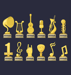 Gold Rock Star Trophy Music Notes Best