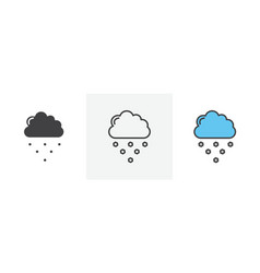 Cloud Hail Icon Set Winter Snow Fall Weather