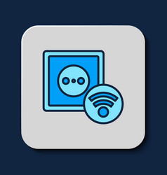 Filled Outline Smart Electrical Outlet System Icon