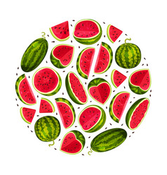 Fresh Watermelon Round Composition Design