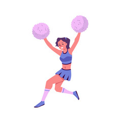 Pretty Cheerleader Is Holding A Pompom In Action