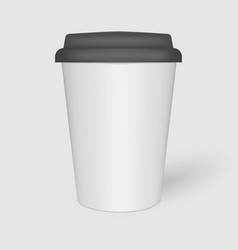 White Paper Coffee Cup With Black Plastic Lid