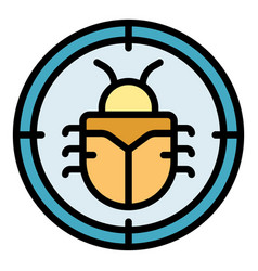 Cyber Bug Icon Flat