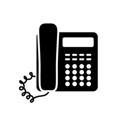 Desk Phone Icon Silhouette Style