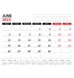 June 2023 Year Planner Template Calendar