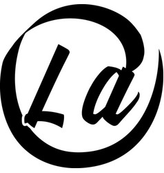 La Brush Style Logo Initial Concept With High