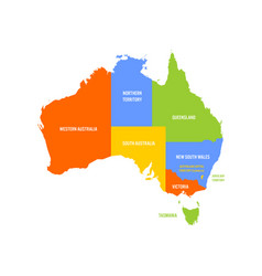 Simplified map of australia divided into states Vector Image