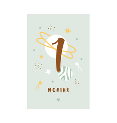 1 Months Baby Card Milestone