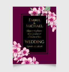 Floral Wedding Invitation Elegant Card Template