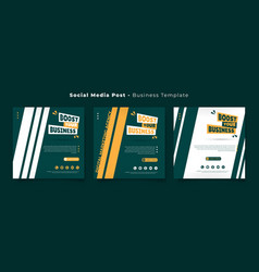 Social Media Post Template In Dark Green