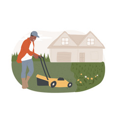 Lawn Mowing Service Isolated Concept