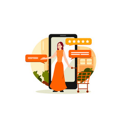 Women Giving Shopping Review Online