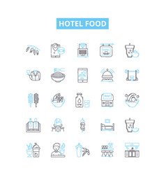 Hotel Food Line Icons Set Food