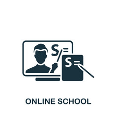 Online School Icon Monochrome Simple Quarantine