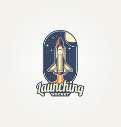 Rocket Launch Vintage Badge Logo Template Design