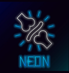 Glowing Neon Line Joint Pain Knee Pain Icon