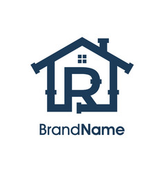 Modern Initial R Home Plumbing Logo