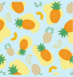 Seamless Pattern Pineapple On A Blue