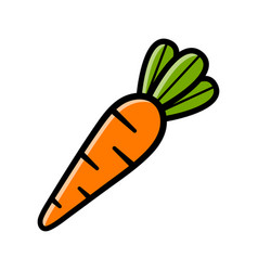 Carrot In Cartoon Style On White Background