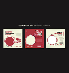 Social Media Post Template In Red And Cream