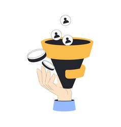 Business With Hand Purchase Funnel