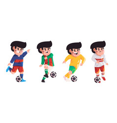 Football Soccer Player Play Ball Action Pose