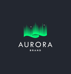 Green Aurora Borealis Logo Modern Northern Lights