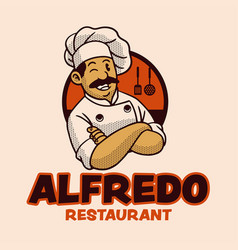 Mexican Chef Cartoon Logo Vintage Retro