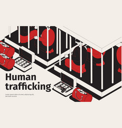 Human Trafficking Isometric Background