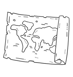 Map Isolated Coloring Page For Kids