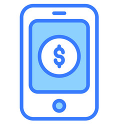 Mobile Payment Blue Outline Icon Shopping And