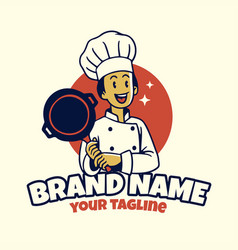 Retro Chef Logo Cartoon