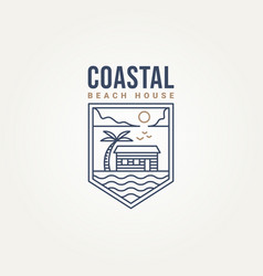 Coastal Beach House Minimalist Line Art Logo