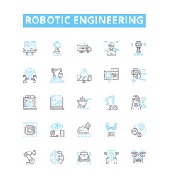 Robotic Engineering Line Icons Set