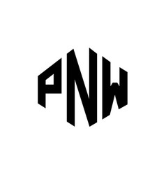 Pnw Letter Logo Design With Polygon Shape