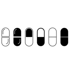 Capsule Or Pill Icons Isolated