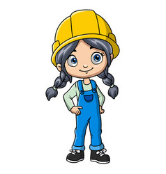 Girl Cartoon Wearing Costume Engineering