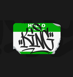 Green Abstract Flat Graffiti Style Sticker Hello