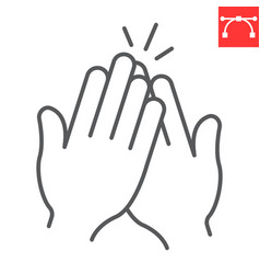 High Five Gesture Line Icon