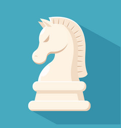 Chess Knight Piece In Flat Style