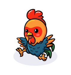 Cute Happy Little Rooster Cartoon Running